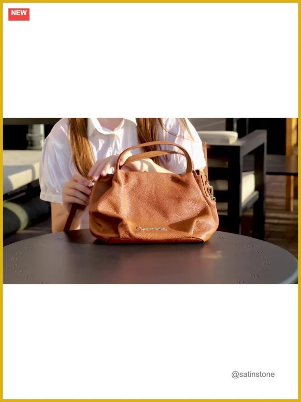 Italian Leather Crossbody Satchel Bag Shoulder Handbag